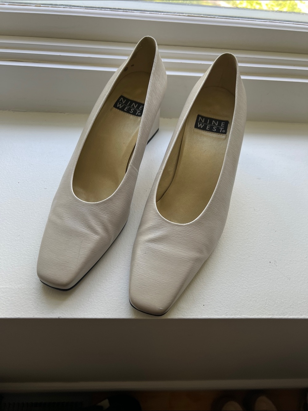 Nine West Ivory Square-Toe Low Heel Pumps